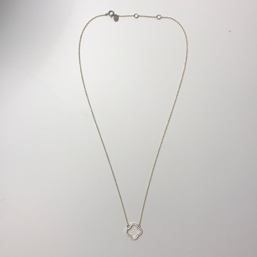 Faux Diamond Gold Floral Necklace